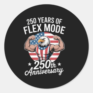 250 Years Of Usa Flex Mode American Flag 4th Of Ju Classic Round Sticker