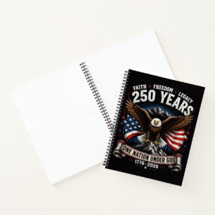 250 Years One Nation Under God Eagle Notebook
