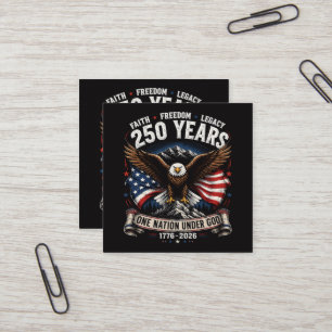 250 Years One Nation Under God Eagle Square Business Card