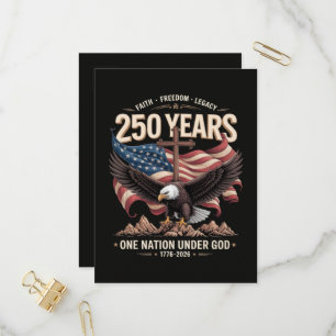 250 Years One Nation Under God Invitation Postcard