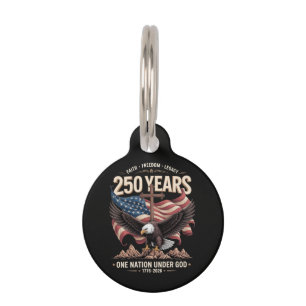 250 Years One Nation Under God Pet Tag