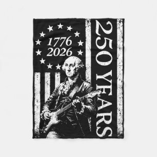 250 years patriot guitar american flag 4th of july fleece blanket