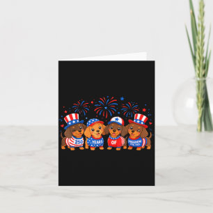 250 Years Patriotic Cute Dachshund Dog 250th Usa Card