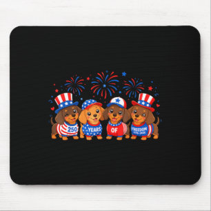 250 Years Patriotic Cute Dachshund Dog 250th Usa Mouse Pad