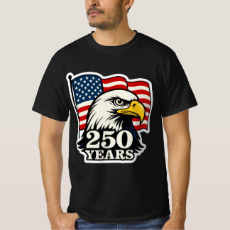 250 Years Patriotic Eagle & Flag Design  T-Shirt