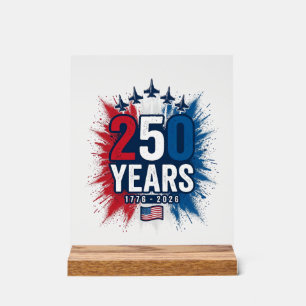 250 Years Patriotic Jets Anniversary Vector Design Acrylic Sign