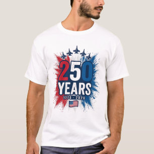 250 Years Patriotic Jets Anniversary Vector Design T-Shirt