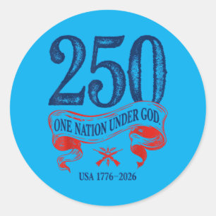 250 Years Patriotic Pride 1776-2026 - USA Classic Round Sticker