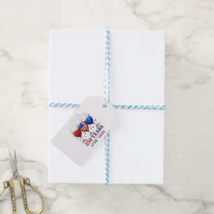 250 Years Patriotic Wine Glass Celebration Gift Tags