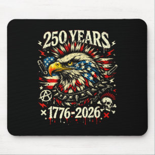250 Years Punk Rock Mohawk And Usa Flag 1776 2026 Mouse Pad