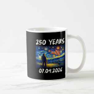 250 Years Starry Night Bigfoot 4th of July 2026 Coffee Mug