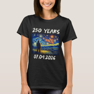 250 Years Starry Night Bigfoot 4th of July 2026 T-Shirt
