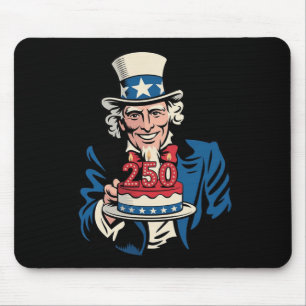 250 Years Uncle Sam Cake 250th Birthday Mouse Pad