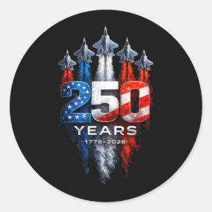 250 Years Usa 1776-2026 250th Birthday Aamerica Classic Round Sticker