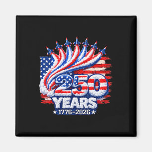 250 Years Usa 1776 2026 4th Of July Jet Patriotic  Magnet