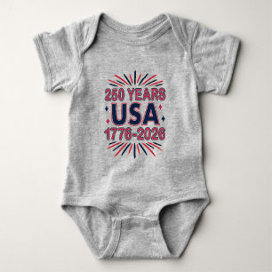 250 Years USA   1776–2026 Semiquincentennial Baby Bodysuit
