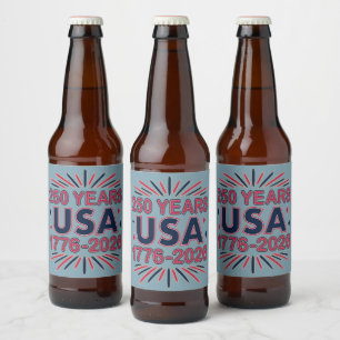 250 Years USA   1776–2026 Semiquincentennial Beer Bottle Label