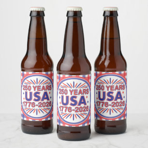 250 Years USA 1776–2026 Semiquincentennial Beer Bottle Label