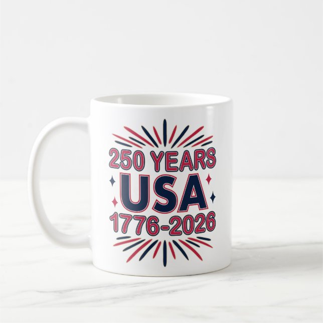 250 Years USA | 1776–2026 Semiquincentennial Coffee Mug (Left)