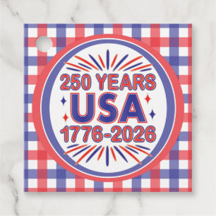 250 Years USA   1776–2026 Semiquincentennial Favour Tags