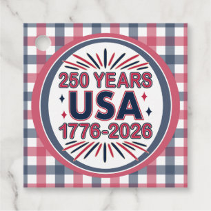 250 Years USA   1776–2026 Semiquincentennial Favour Tags