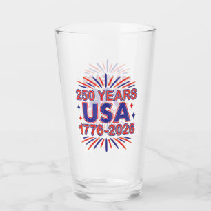 250 Years USA 1776–2026 Semiquincentennial Glass