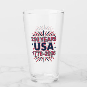 250 Years USA 1776–2026 Semiquincentennial Glass