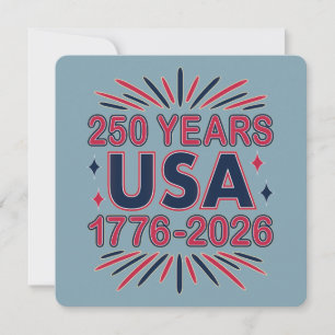 250 Years USA   1776–2026 Semiquincentennial Invitation