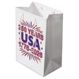 250 Years USA   1776–2026 Semiquincentennial Medium Gift Bag