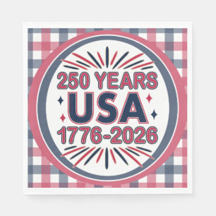 250 Years USA   1776–2026 Semiquincentennial Napkin