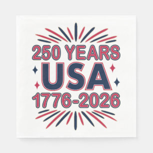 250 Years USA 1776–2026 Semiquincentennial Napkin