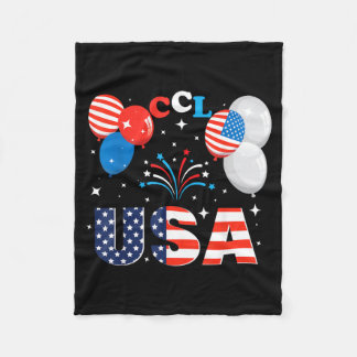 250 Years USA Anniversary Patriotic Flag Fireworks Fleece Blanket