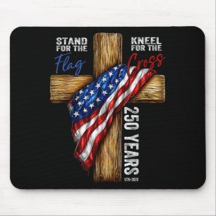 250 Years Usa Christian Patriotic Cross 250th Mouse Pad
