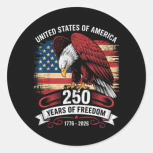 250 Years USA Flag American 250th Anniversary Classic Round Sticker