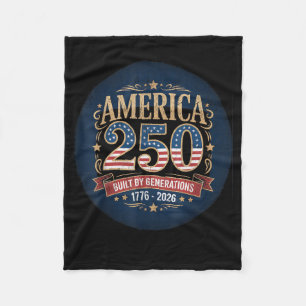 250 Years USA Flag American 250th Anniversary Fleece Blanket