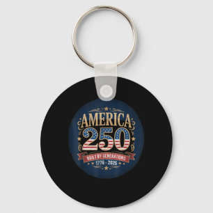 250 Years USA Flag American 250th Anniversary Key Ring