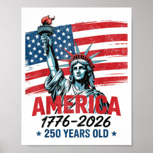 250 years usa flag american 250th anniversary poster
