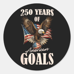 250 Years Usa Soccer Eagle 250th Anniversary 4th Classic Round Sticker