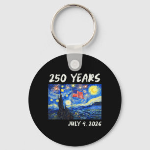250 Years Van Gogh Starry Night 250th Anniversary Key Ring