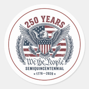 250 Years We the People Eagle Emblem Classic Round Sticker
