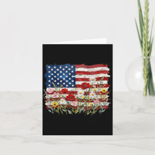250th 4th of July 250 Years American Flag Flower Card
