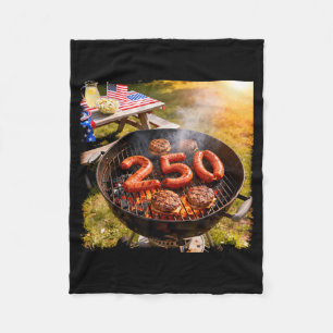 250th Aaamerica Dad Son Boys Matching Bbq Sausage Fleece Blanket