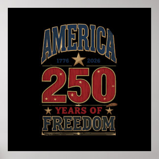 250th America Liberty 1776 Freedom Patriotic Strip Poster