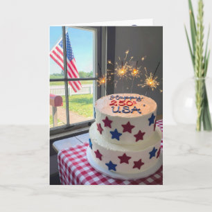 250th American Birthday Cake Card