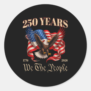 250th aniversary america flag 250 years 4th of classic round sticker