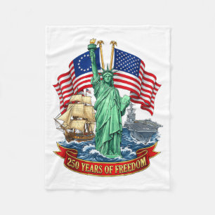 250th Anniversary 1776-2026 America Flag 4Th of Fleece Blanket