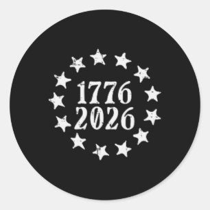 250th Anniversary 1776 2026 Pocket 250 Years Usa M Classic Round Sticker