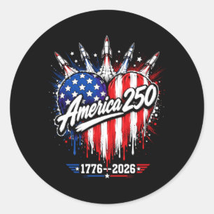 250th Anniversary 250 Years Aamerica Usa Flag Classic Round Sticker