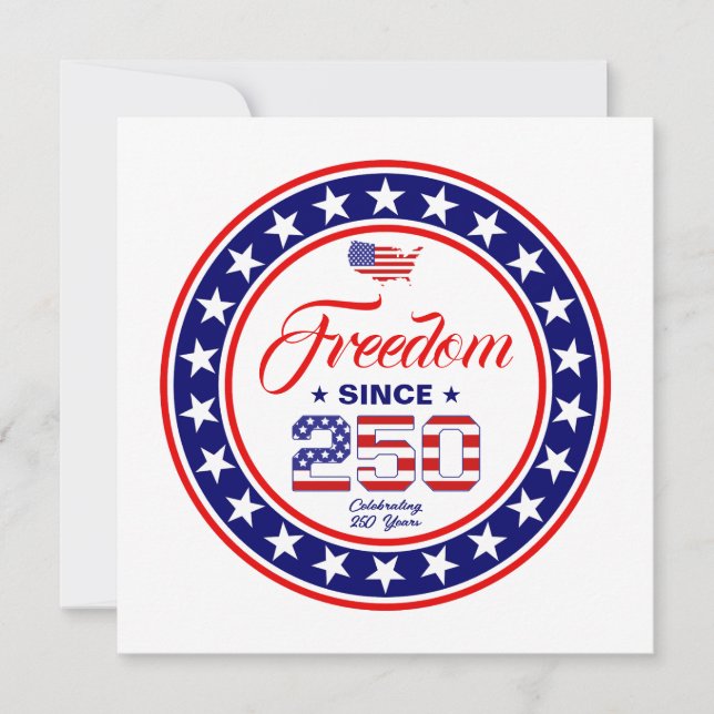 250th Anniversary 4th of July American Flag Card (Front)