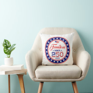250th Anniversary 4th of July American Flag Cushion